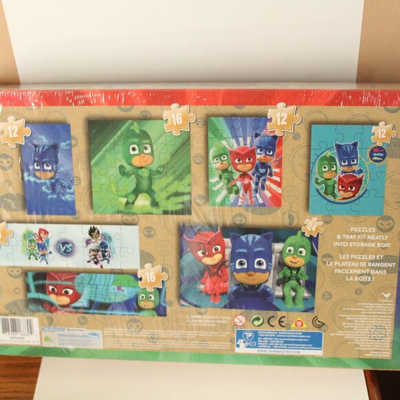 PJMasks  7-pack Wood Puzzles In Wood BoxTray New - Picture 2 of 2